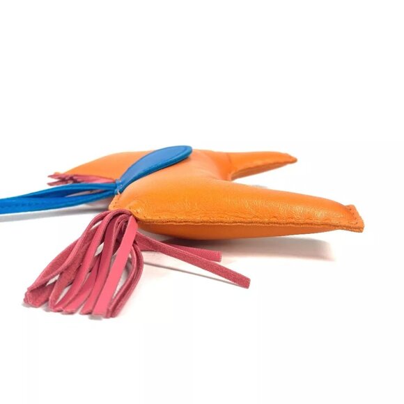 HERMES Bag Charm Rodeo GM Key Holder charm Anyo Miro blue/Orange x pink - Picture 5 of 10